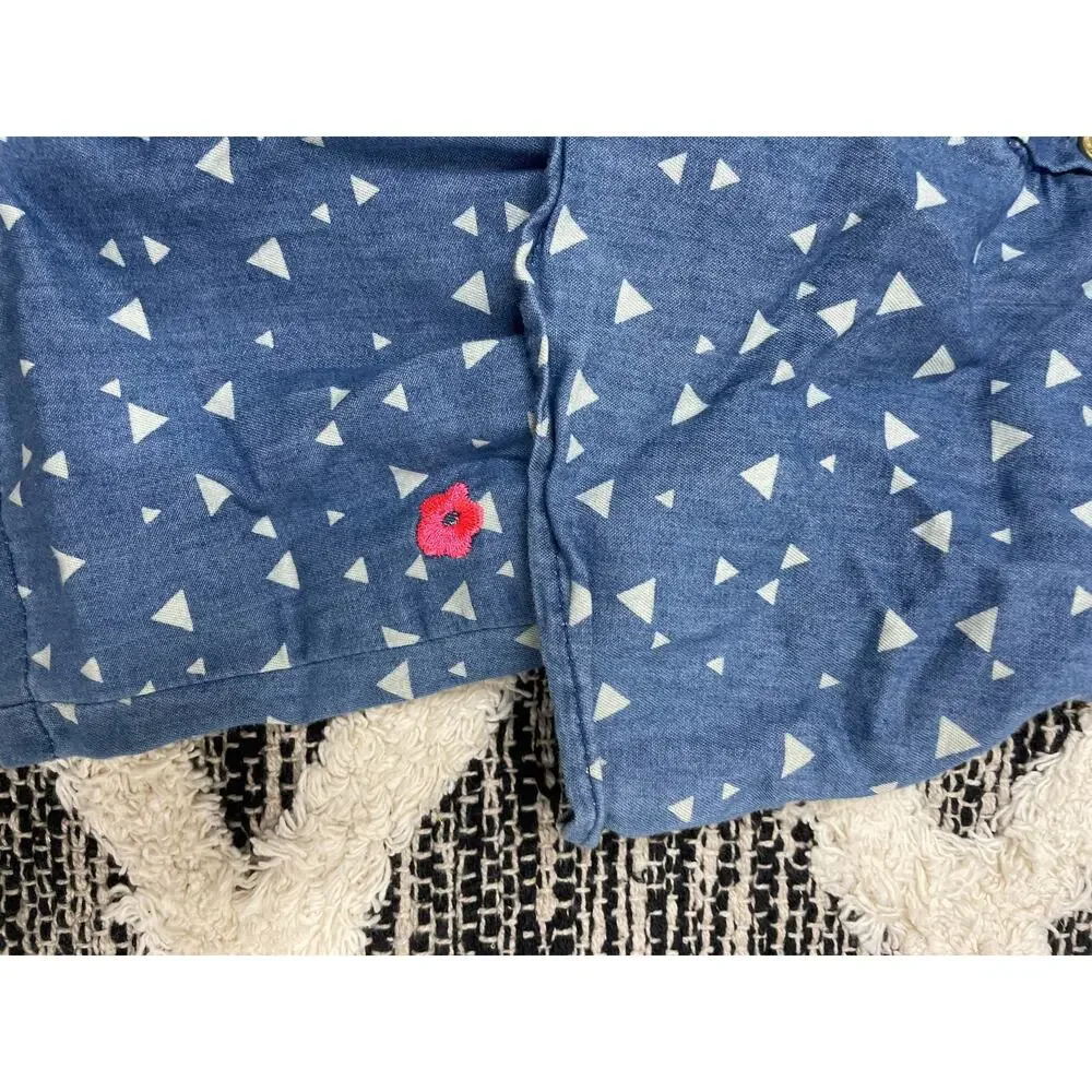 Limited Too Heart Polka Dot Chambray Blue Romper Womens size 2T